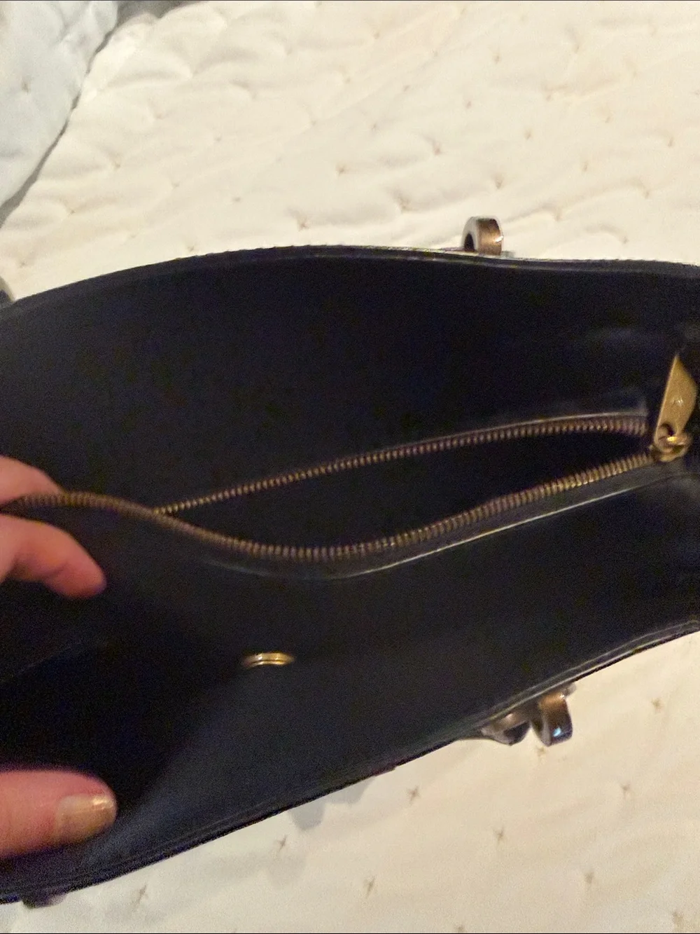 Zac Posen Black Satchel with Gold Hardware